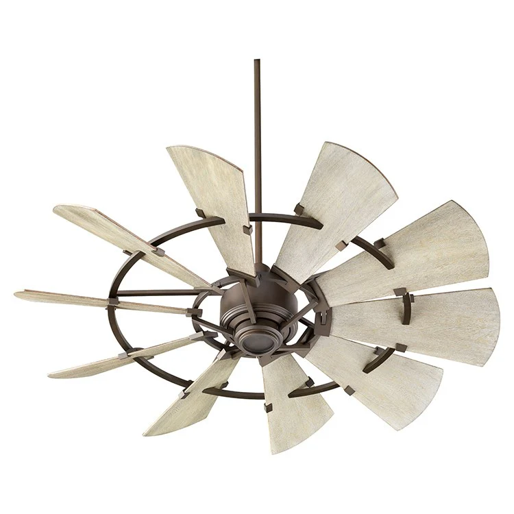 Ceiling Fan Windmill 6 Speed with Wall Control 52 Inch Oiled Bronze 10 Blade Weathered Oak - Frankwebs