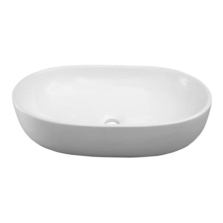 Vessel Kesha Above Counter Oval 23 Inch White Vitreous China - Frankwebs