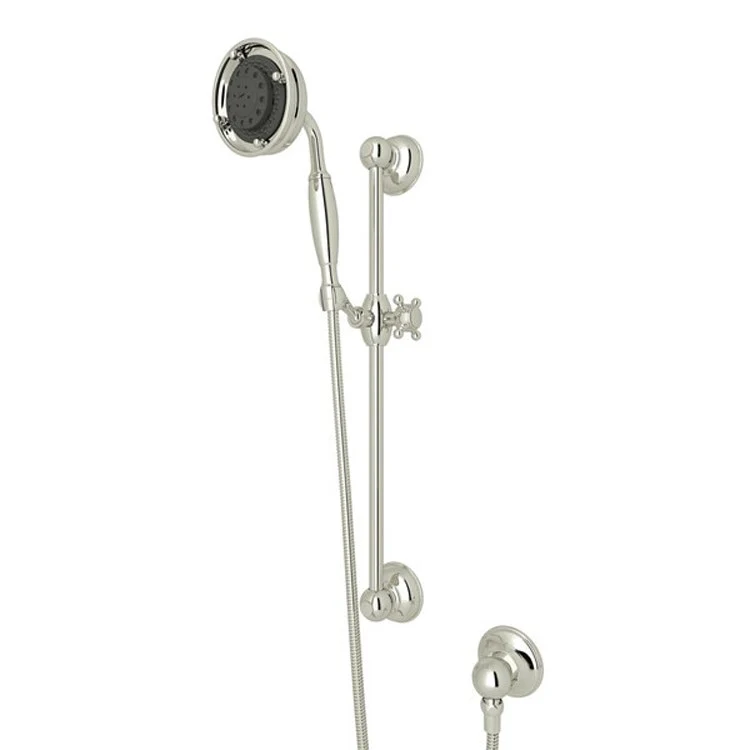 Handshower Set Brass Handle Satin Nickel 3 Function 1.8 Gallons per Minute 21-5/8 Inch Brass Sliding Rail - Frankwebs