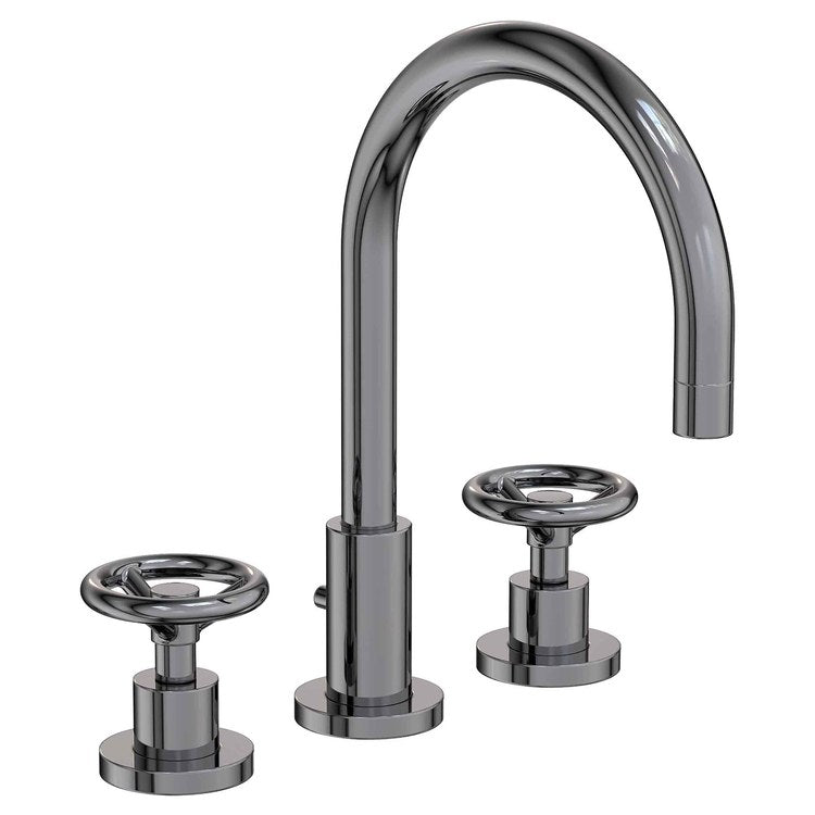 Lavatory Faucet Slater Widespread 8 to 20 Inch Spread 2 Wheel English Bronze 1.2 Gallons per Minute Brass Spout Height 6 Inch - Frankwebs