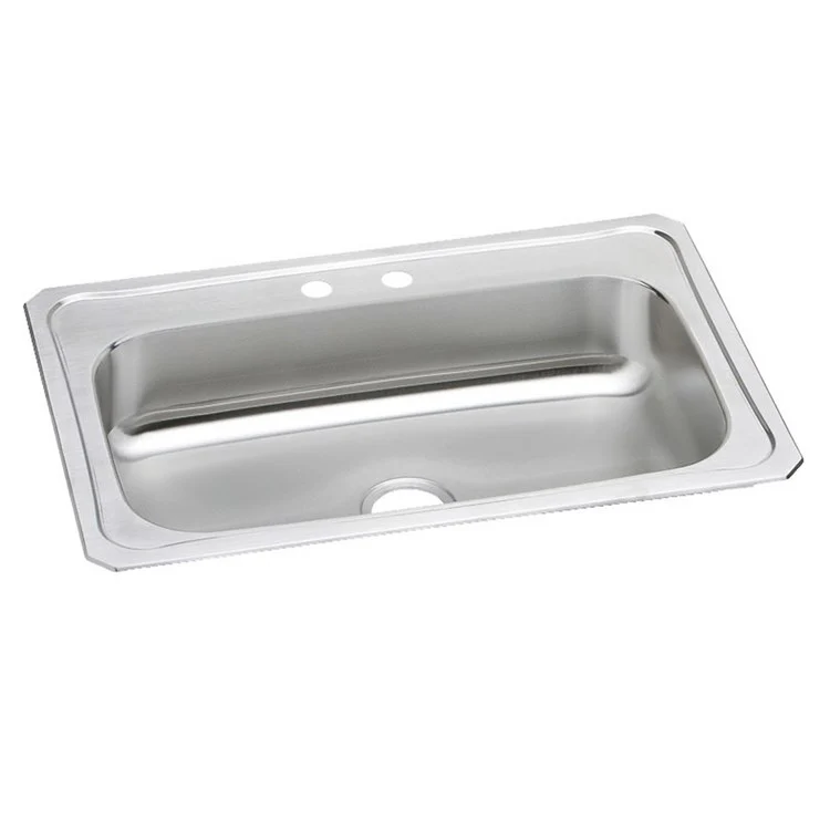 Kitchen Sink Celebrity 33 x 22 Inch Single Bowl 2 Hole Brushed Satin Drop-In - Frankwebs