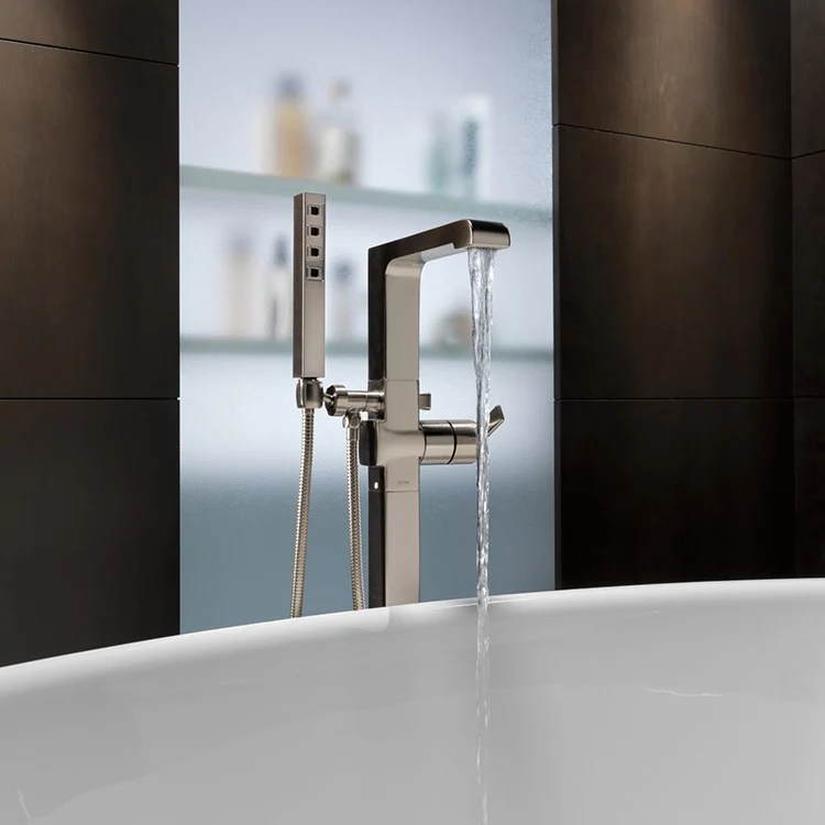 Ara Single Handle Freestanding Floor Mount Tub Filler with Handshower - Frankwebs