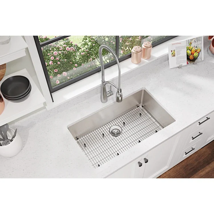 Sink Grid Bottom Grid 28.5 x 15.5 Inch Polished Stainless Steel for Bowls with Rear Center Drain Opening - Frankwebs