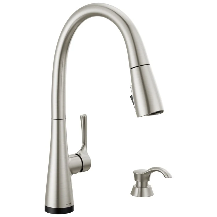 Kitchen Faucet Auburn with Soap Dispenser 1 Lever ADA Spotshield Stainless Pull Down 1.8 Gallons per Minute - Frankwebs