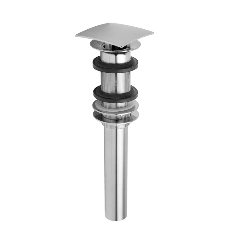 Lavatory Drain Stationary Square Less Overflow with Oversized Flange Satin Nickel 10-2/3 Inch Length - Frankwebs