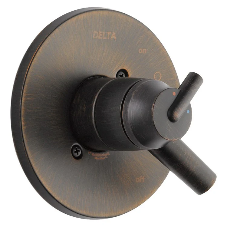 Valve Trim Trinsic Monitor 17 with Volume Control and Temperature Control 2 Lever Matte Black ADA for MultiChoice Universal Rough-In Valve R10000 Series - Frankwebs