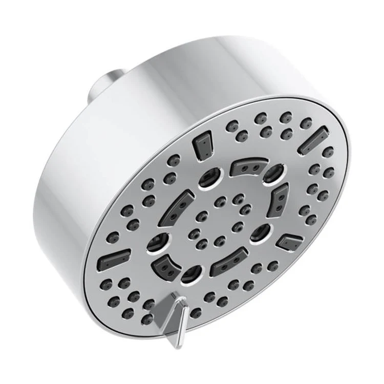 Showerhead Universal Showering 7 Function Wall Mount Matte Black 5 Inch 1.75 Gallons per Minute H2Okinetic Technology Linear Round Includes H2Okinetic Technology Rinsing/Full/Massage/Full and Massage/Shampoo/Shampoo and Massage and Pause Sprays - Frankwebs