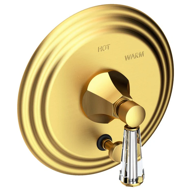 Metropole Pressure Balance Tub/Shower Valve Trim Only with Crystal Lever Handle - Polished Gold PVD - Frankwebs