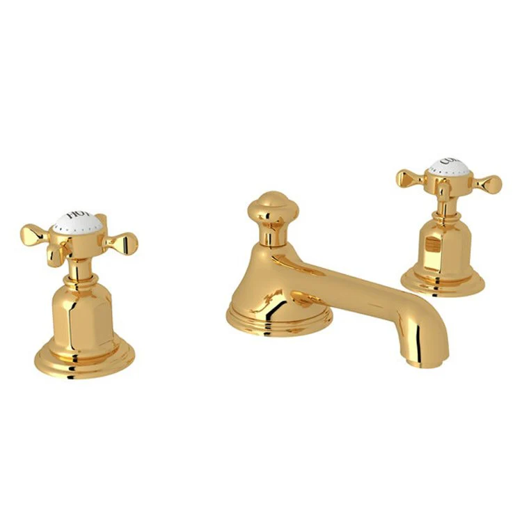 Lavatory Faucet Edwardian 2 Cross Unlacquered Brass 1.2 Gallons per Minute Fixed U-Spout - Frankwebs