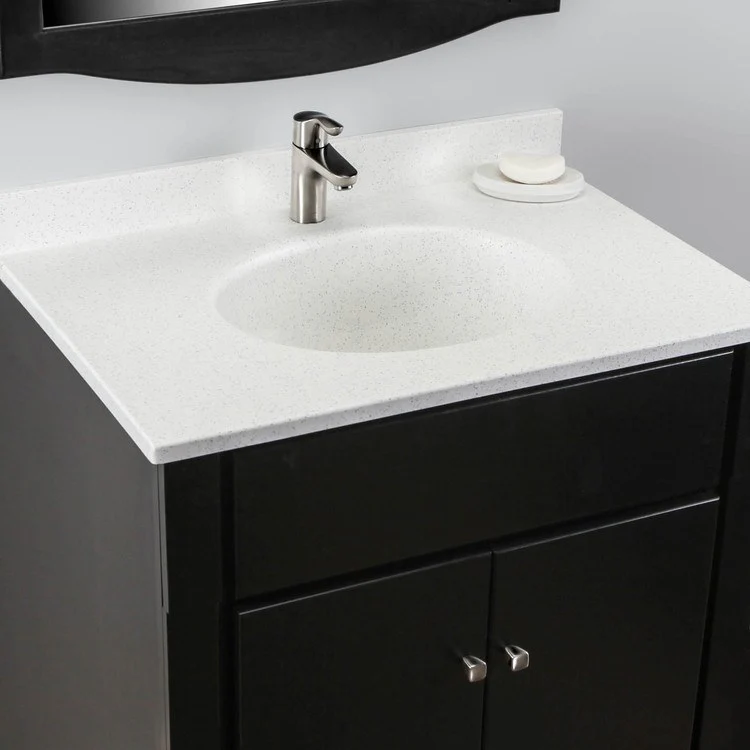 Vanity Top Ellipse Single Bowl 31 x 22 Inch ADA Tahiti White Swanstone - Frankwebs