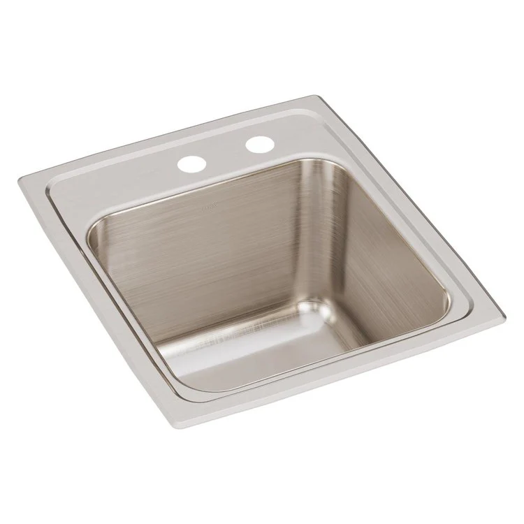Kitchen Sink Lustertone Classic 15 x 17.5 Inch Single Bowl MR2 Hole Lustrous Satin Drop-In - Frankwebs