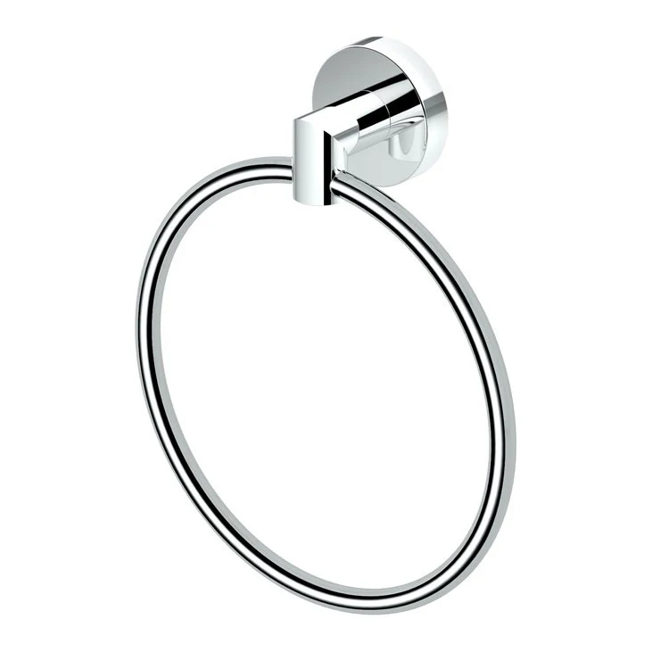 Towel Ring Glam 6.5 Inch Round Satin Nickel Metal Wall Mount - Frankwebs