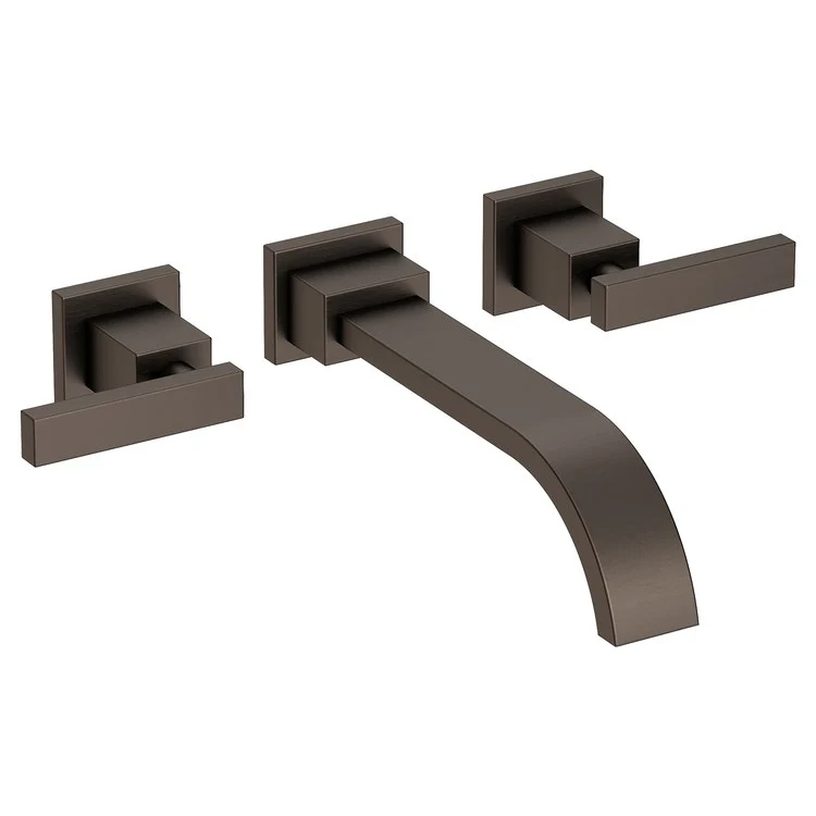 Lavatory Faucet Secant Wall Mount 8 Inch Spread 2 Lever ADA Antique Nickel 1.2 Gallons per Minute Brass Spout Height Inch - Frankwebs