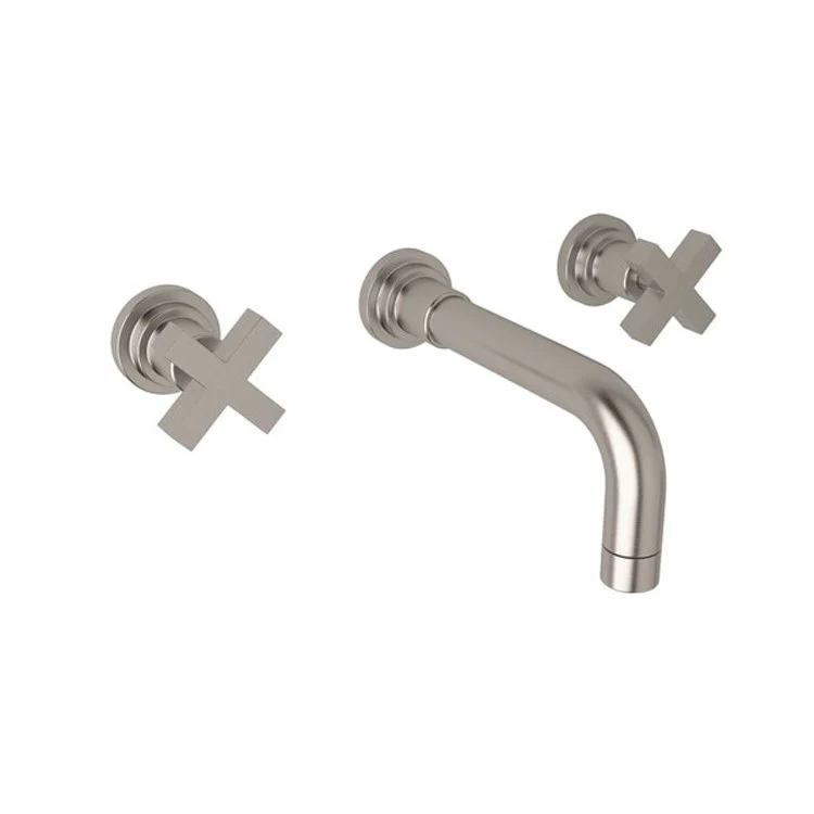 Lavatory Faucet Lombardia Wall Mount 2 Cross Handle Polished Nickel 1.2 Gallons per Minute - Frankwebs