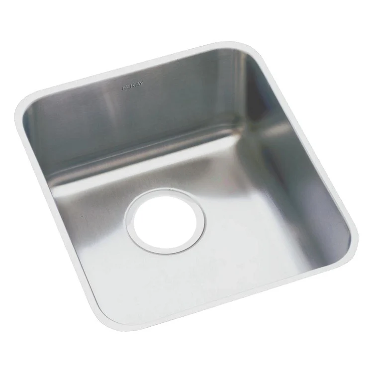 Kitchen Sink Lustertone Classic 18.5 x 18.5 Inch Single Bowl ADA Lustrous Satin Undermount Square Drain Location Rear Center Depth 4-7/8 Inch Bottom Only Pads - Frankwebs