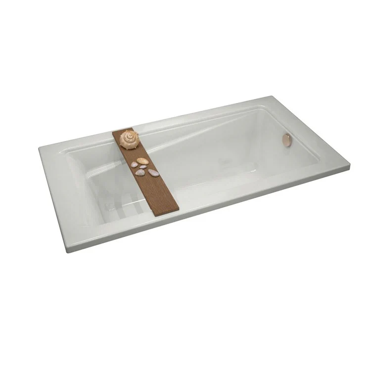 Tub Exhibit 65-7/8 x 34 x 18 Inch Drop-in End White Acrylic - Frankwebs