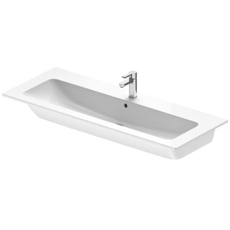 Lavatory Sink ME by Starck Wall Mount with Overflow 19-1/4 x 48-3/8 Inch Rectangle White - Frankwebs