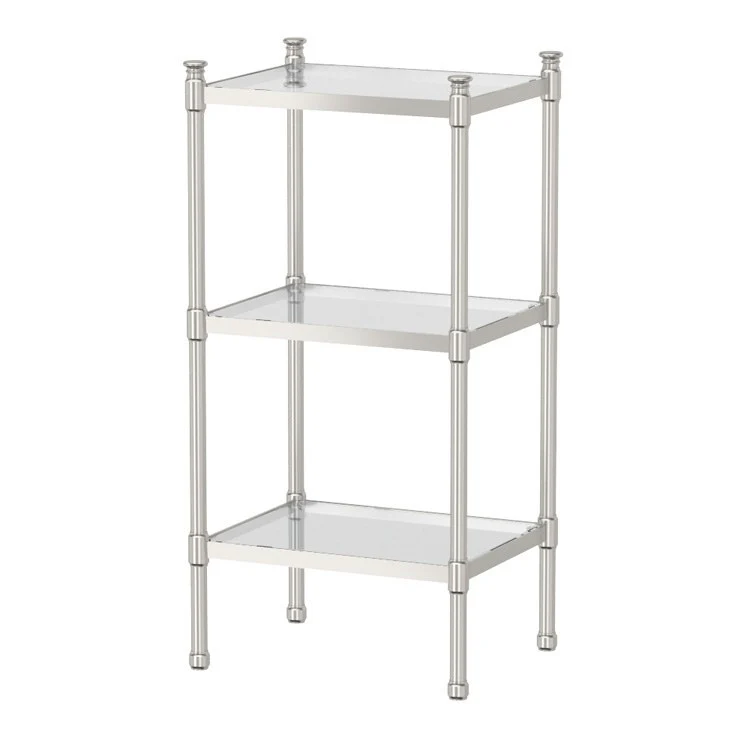 Shelf 3 Tier Rectangle Taboret Satin Nickel 14.25 Inch Metal - Frankwebs
