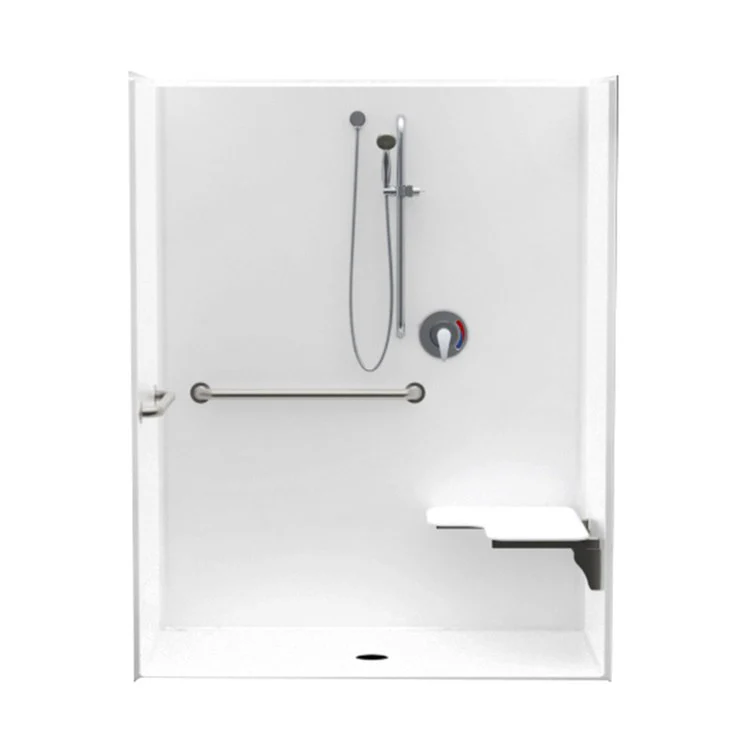 Shower Module 60x30 Inch Center Drain White ADA - Frankwebs