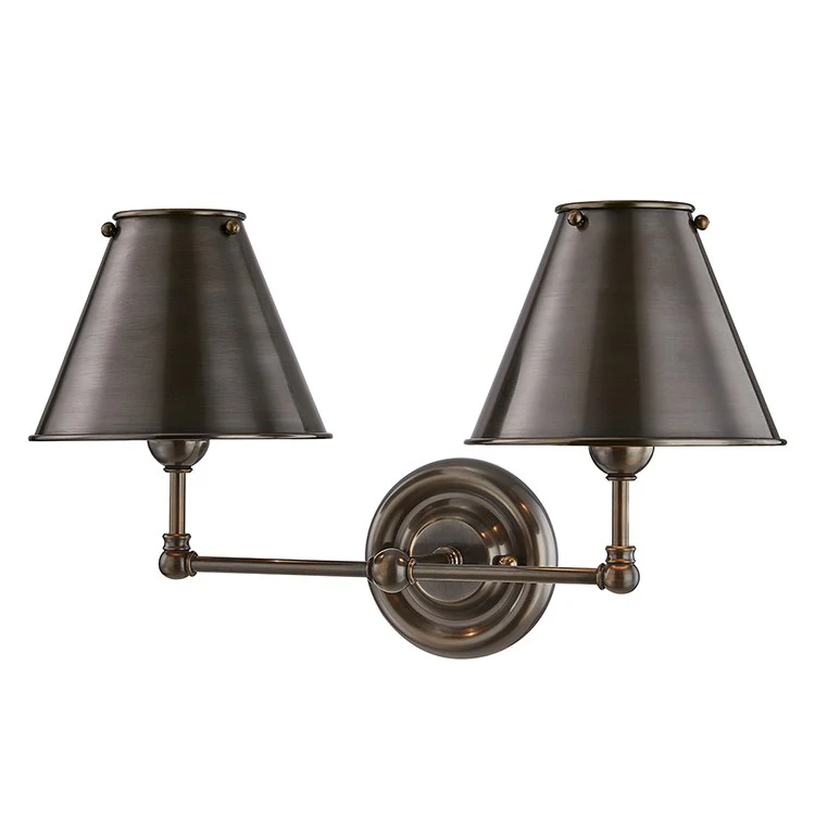 Classic No.1 Two-Light Wall Sconce with Metal Shade by Mark D. Sikes - Frankwebs