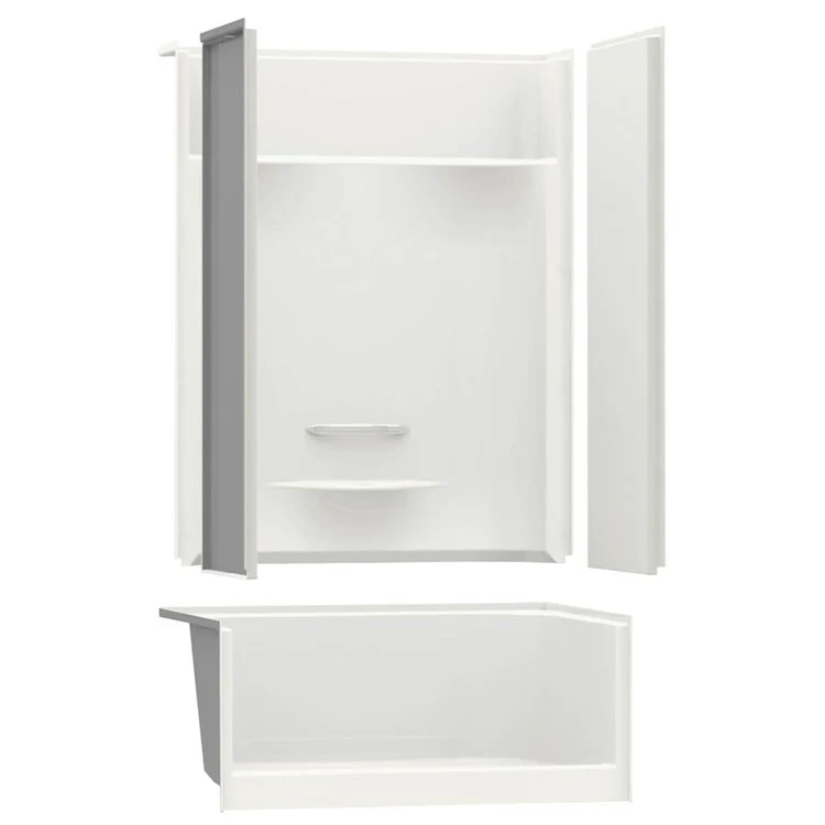 Shower Module 47-7/8 x 33-5/8 x 80-1/8 Inch AcrylX White 4 Pieces Less Seat - Frankwebs