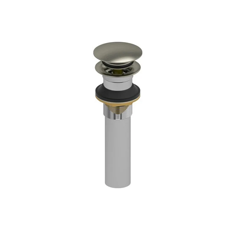 Push Drain Less Overflow 2-1/4W x 6-1/4H Inch Brushed Nickel Brass - Frankwebs