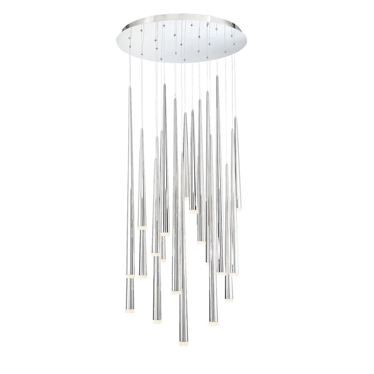 Cascade 21-Light LED Etched Glass Round Chandelier 3500K - Frankwebs