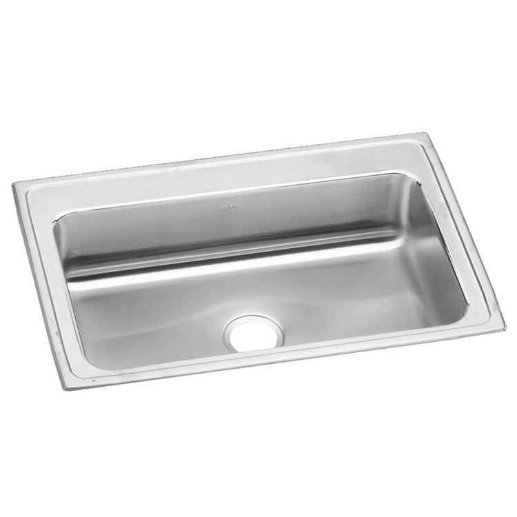 Kitchen Sink Lustertone Classic 33 x 22 Inch Single Bowl Lustrous Satin Drop-In Drain Location Center Bottom Only Pads - Frankwebs