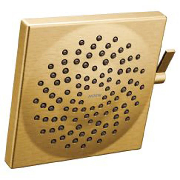 Showerhead Velocity 2 Function Square Brushed Gold 8-1/2 Inch 2.0 Gallons per Minute Rain & Rinse Metal - Frankwebs