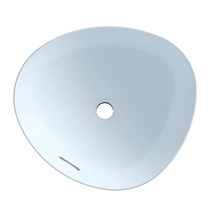 Vessel Kiwami Renesse Asymmetrical Lavatory Cotton Vitreous China 18-1/8 x 15-13/16 x 5-1/8 Inch ADA - Frankwebs