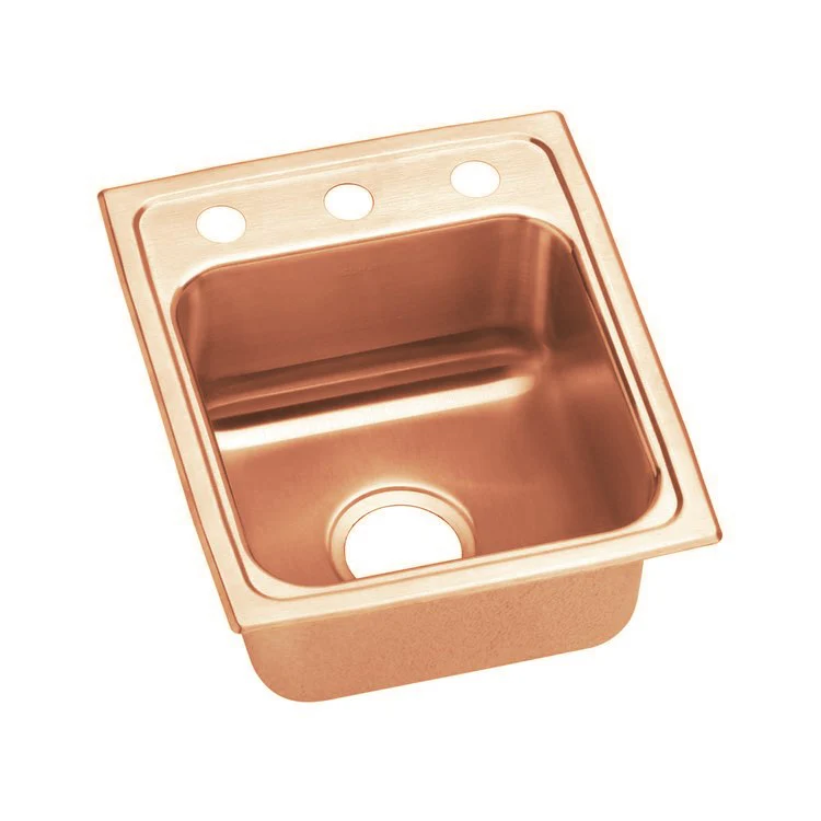 Kitchen Sink 13 x 16 Inch Single Bowl ADA Copper Drop-In Rectangle Drain Location Center Depth 6 Inch Sound Guard - Frankwebs