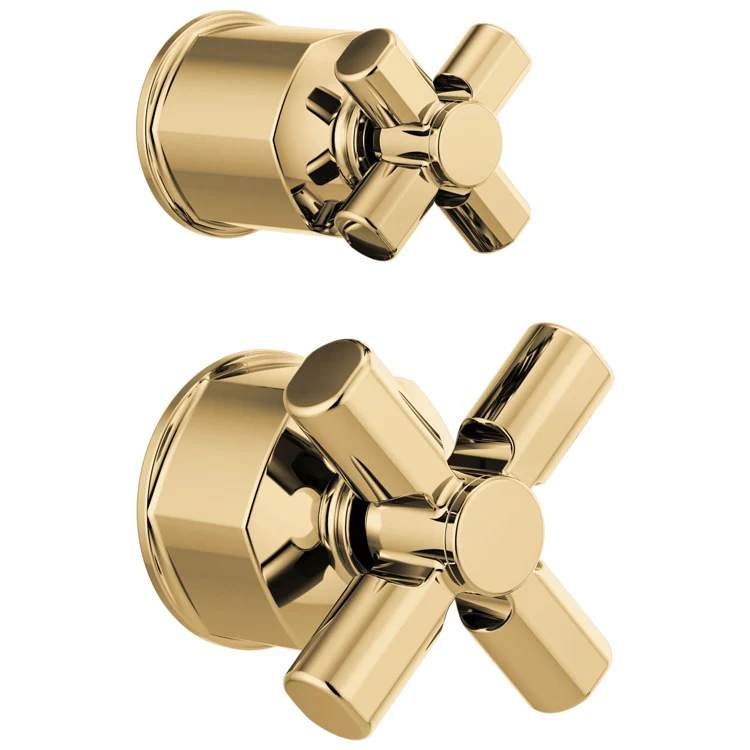 Handle Kit Invari Zinc 2 Cross Brilliance Luxe Gold for Pressure Balance Trim with Integrated Diverter Trim - Frankwebs