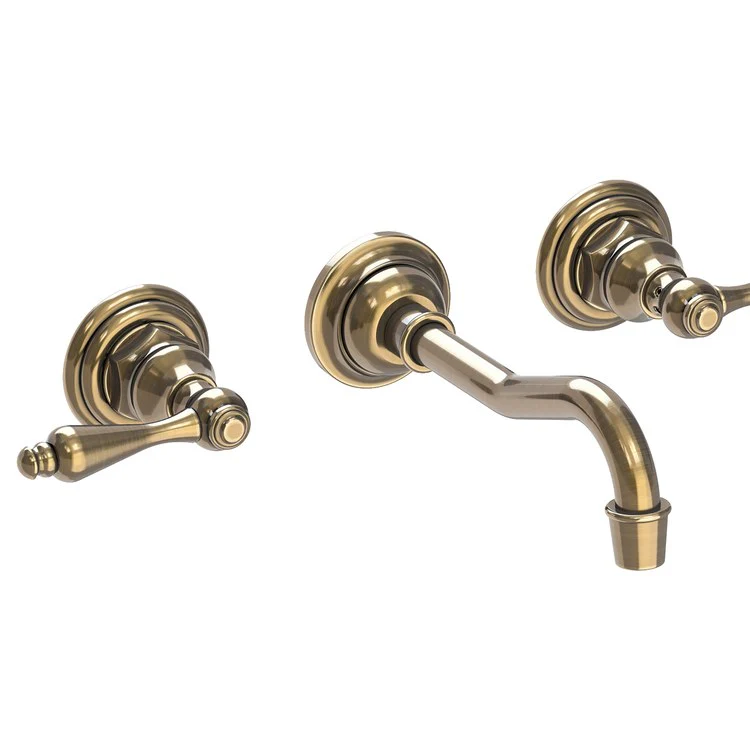 Lavatory Faucet Chesterfield Wall Mount 8 Inch Spread 2 Lever ADA WaterSense Polished Brass Uncoated Living 1.2 Gallons Per Minute Brass Less Drain Spout Reach 7-1/4 Inch - Frankwebs