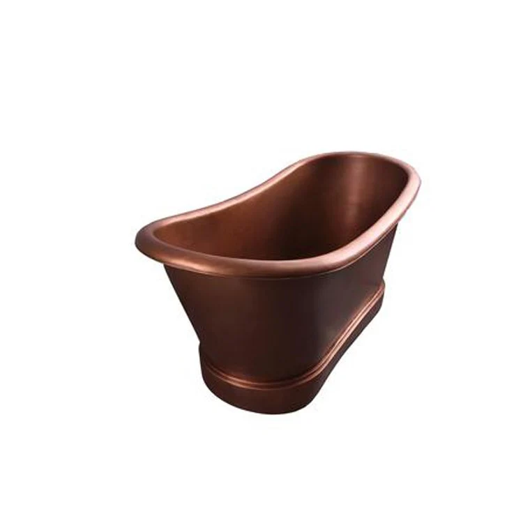 Freestanding Tub Calumet Double Slipper Oval Smooth Antique Copper No Faucet Holes - Frankwebs