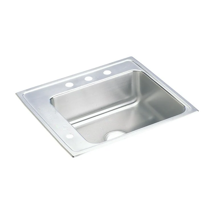 Classroom Sink Lustertone 22 x 19.5 Inch Single Bowl ADA Rectangular Left 2 Hole Lustrous Satin Drop-In Minimum Cabinet Size 27 Inch 5-1/2 Inch 18 Gauge Bottom Only Pads - Frankwebs