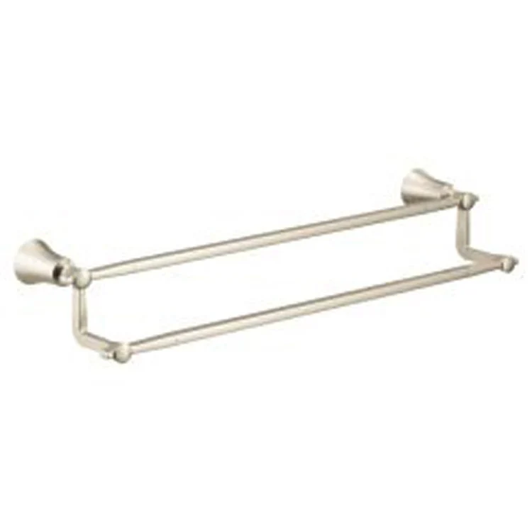Towel Bar Flara 24 Inch Double Brushed Nickel 6-8/9 Inch - Frankwebs
