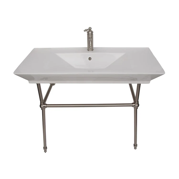 Console Sink Opulence His 39-1/2 Inch Rectangle White/Polished Nickel 1 Hole - Frankwebs