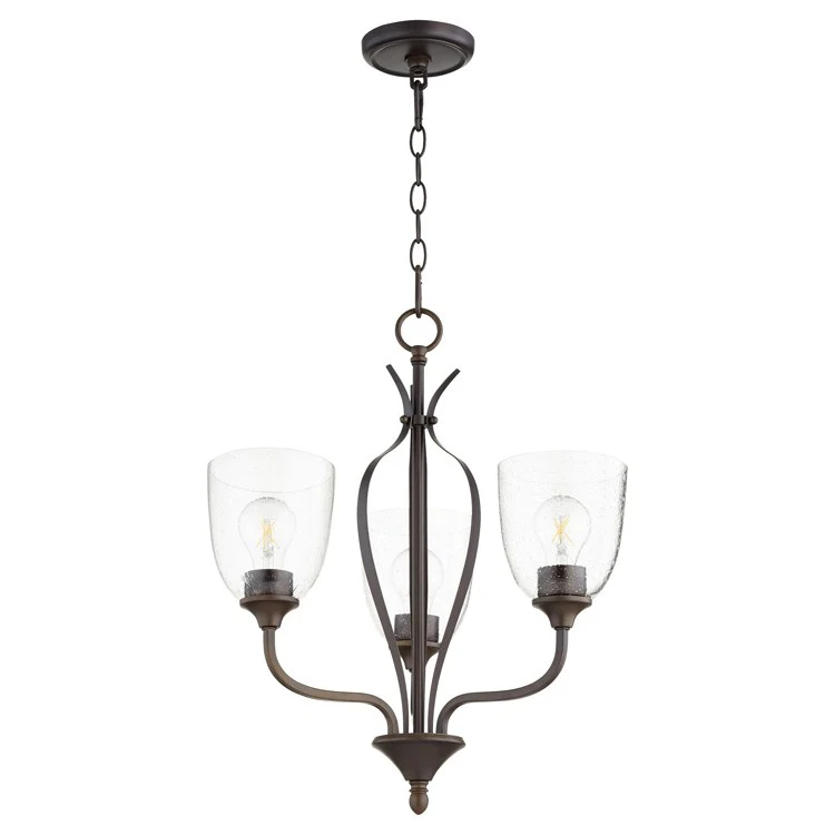 Jardin Three-Light Chandelier with Clear Seeded Glass Shades - Frankwebs