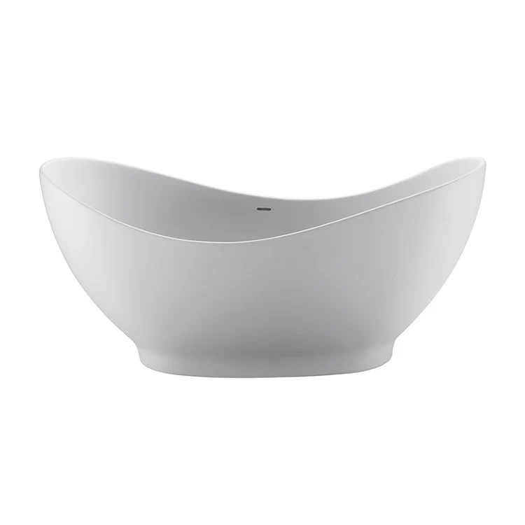 Soaking Tub Juliet 66.75 x 28.75 Inch Freestanding Center White Matte Sculpturestone 69 Gallons 28 Inch - Frankwebs