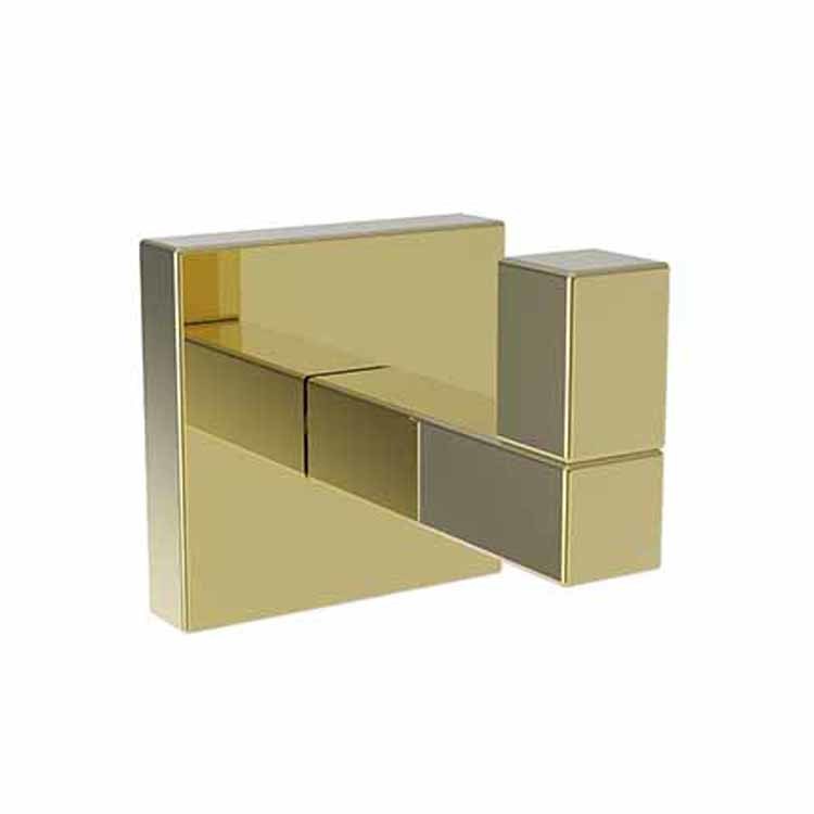Robe Hook Cube 2 Single French Gold PVD 1-4/5 Inch 2-3/8 Inch Wall Mount Brass - Frankwebs