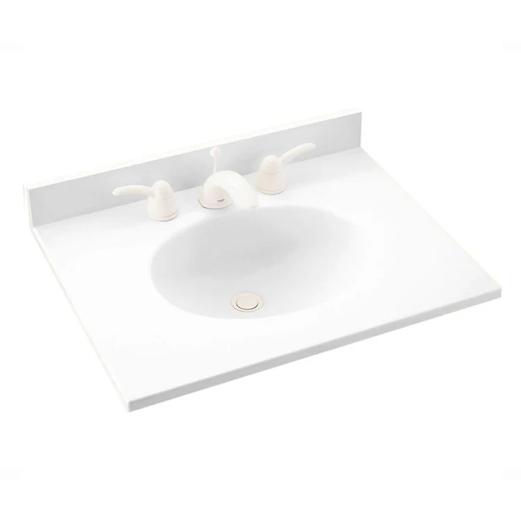 Vanity Top Ellipse 31 x 19 Inch ADA Bisque Swanstone 3 Hole - Frankwebs