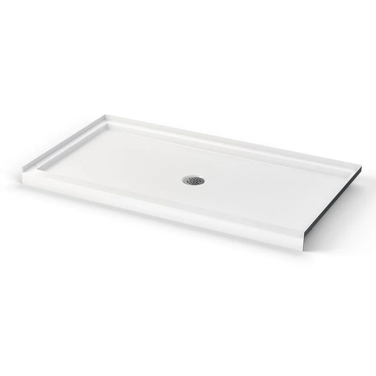 Shower Base Icon Alcove White 60 x 32 Inch AcrylX Center Drain Textured Floor - Frankwebs