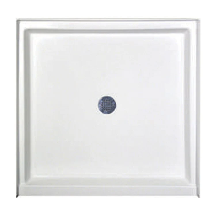 Shower Base Square Biscuit 36 x 36 Inch Acrylic Standard Polished Chrome Drain Included - Frankwebs