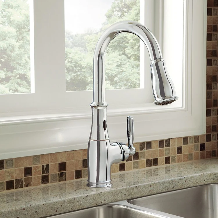 Brantford Single Handle High-Arc Pull Down Kitchen Faucet with MotionSense - Frankwebs
