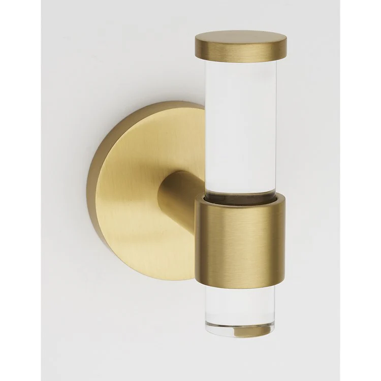 Robe Hook Contemporary Acrylic Bath Satin Brass 3-1/8 Inch 3-1/8 Inch Wall Mount Brass - Frankwebs