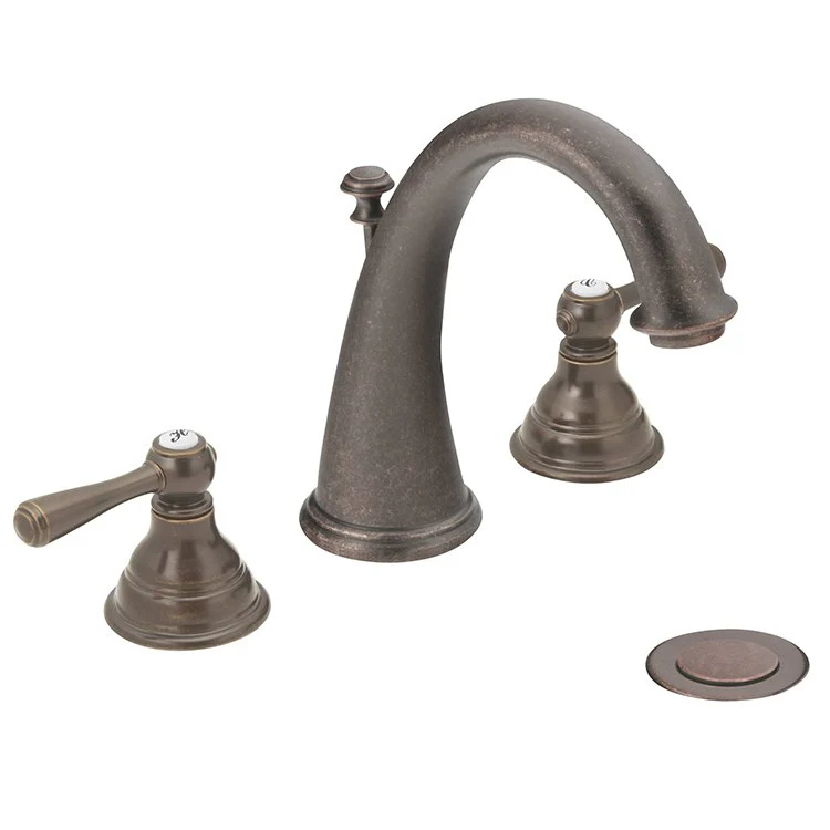 Kingsley Two Handle High-Arc Widespread Bathroom Faucet with Drain - Frankwebs