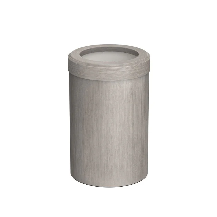 Waste Bin Round Modern Wood Grain 2.9 Gallon Stainless Steel - Frankwebs