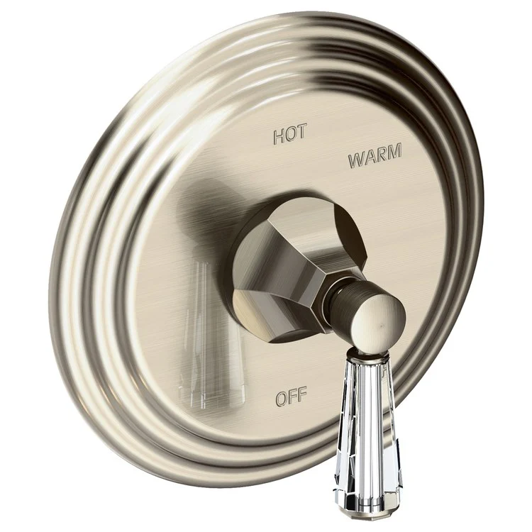 Pressure Balance Valve Trim Metropole Round 1 Crystal Lever Flat Black ADA Depth 3-5/9 Inch - Frankwebs