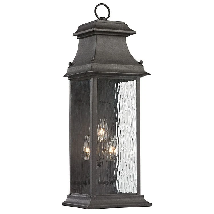 Forged Provincial Three-Light Outdoor Wall Sconce - Frankwebs