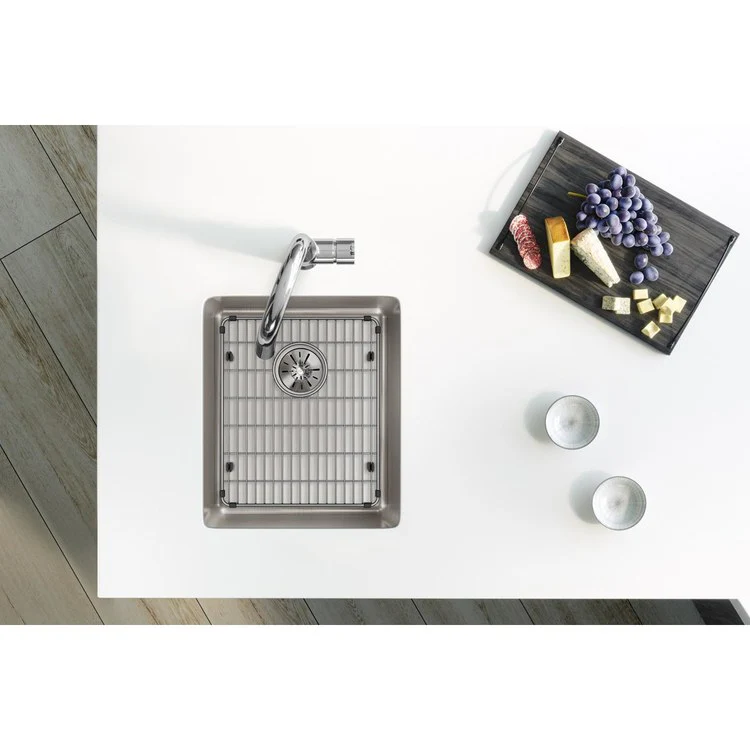 Sink Kit Lustertone Iconix Perfect Drain 16 x 18.5 Inch Single Bowl Luminous Satin One EBG1214 Bottom Grid One LKPD1 Perfect Drain and Strainer - Frankwebs